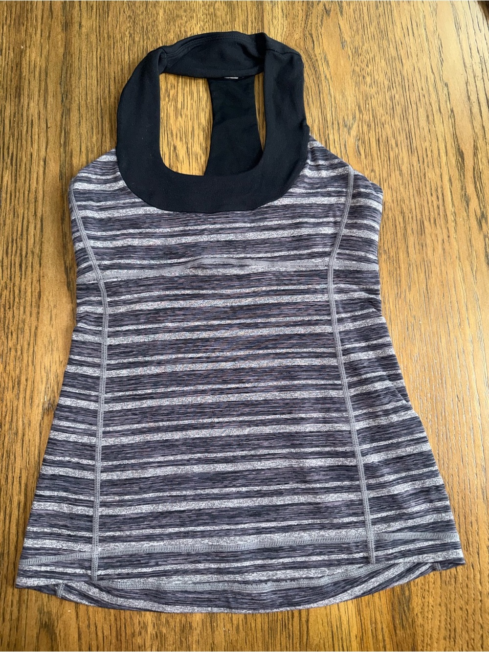 lululemon athletica Striped Gray and Black Halter Tank